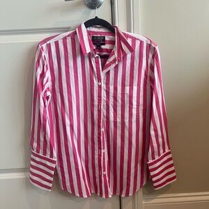 J.Crew Pink and White Striped Shirt